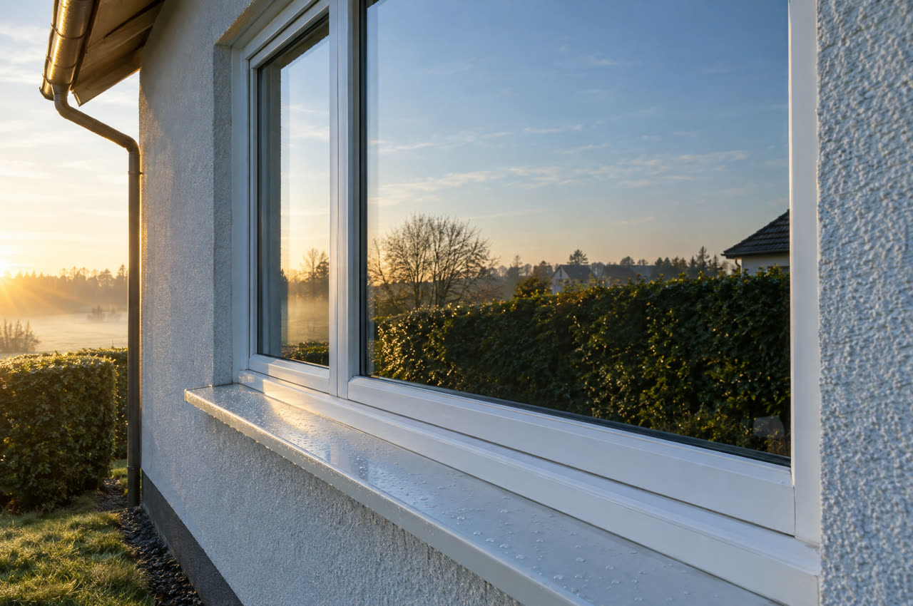 Streifenfrei gereinigte Fensterfront